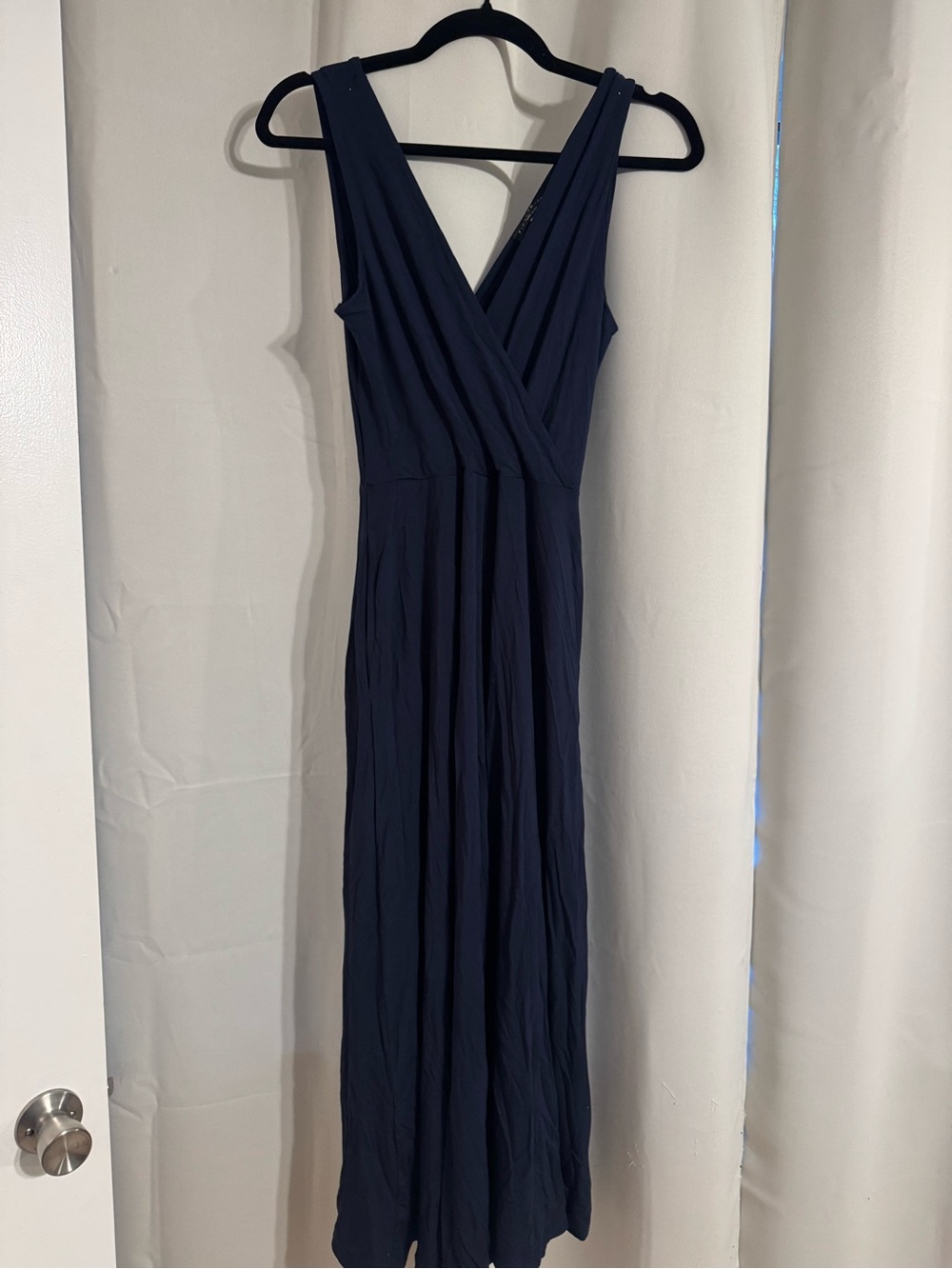 Final Touch Navy Sleeveless Wrap Maxi Dress